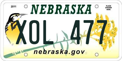 NE license plate XOL477