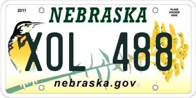 NE license plate XOL488