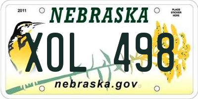 NE license plate XOL498
