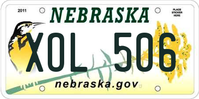 NE license plate XOL506