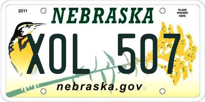NE license plate XOL507