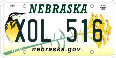 NE license plate XOL516