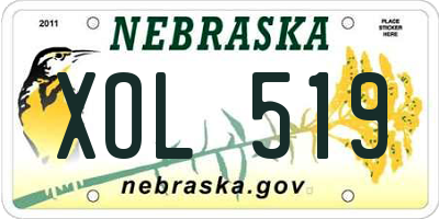 NE license plate XOL519