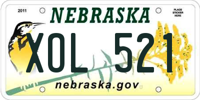 NE license plate XOL521