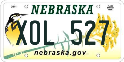 NE license plate XOL527