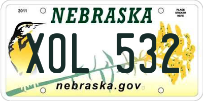 NE license plate XOL532