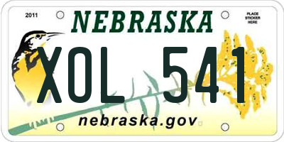 NE license plate XOL541