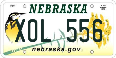 NE license plate XOL556