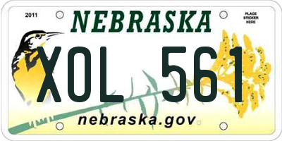 NE license plate XOL561