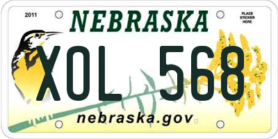 NE license plate XOL568