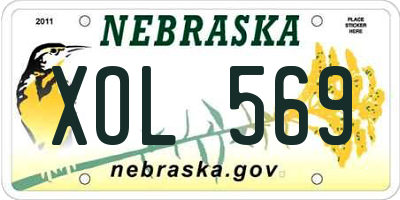 NE license plate XOL569