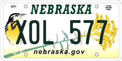 NE license plate XOL577