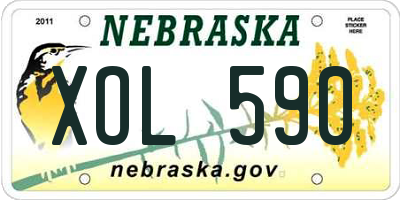NE license plate XOL590