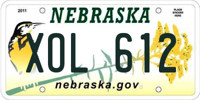 NE license plate XOL612