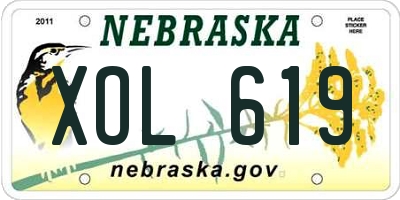 NE license plate XOL619