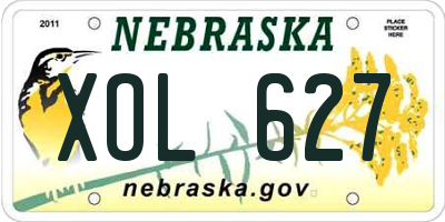NE license plate XOL627