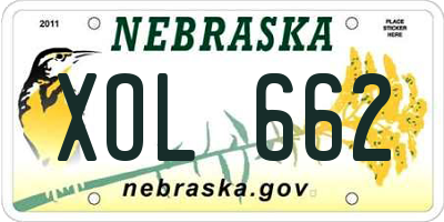 NE license plate XOL662