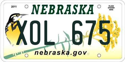 NE license plate XOL675