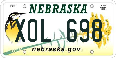 NE license plate XOL698