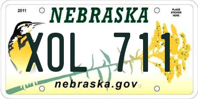 NE license plate XOL711