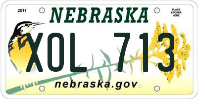 NE license plate XOL713