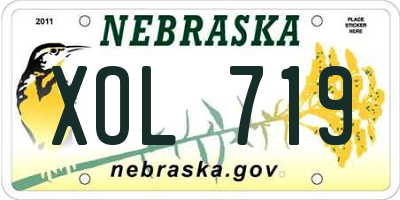 NE license plate XOL719
