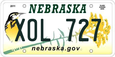 NE license plate XOL727