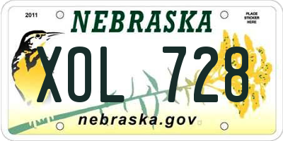 NE license plate XOL728