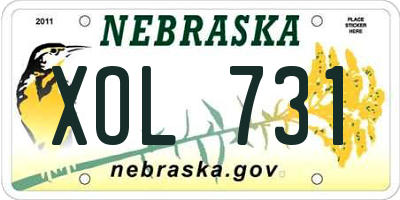 NE license plate XOL731