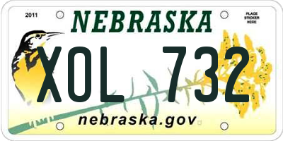NE license plate XOL732