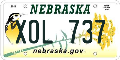 NE license plate XOL737