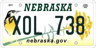 NE license plate XOL738