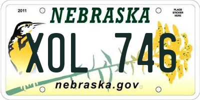 NE license plate XOL746