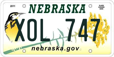 NE license plate XOL747
