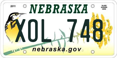 NE license plate XOL748