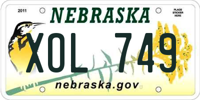 NE license plate XOL749