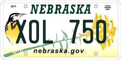 NE license plate XOL750