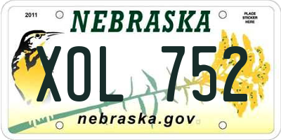 NE license plate XOL752