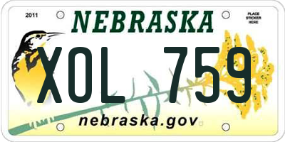 NE license plate XOL759