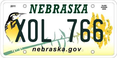 NE license plate XOL766