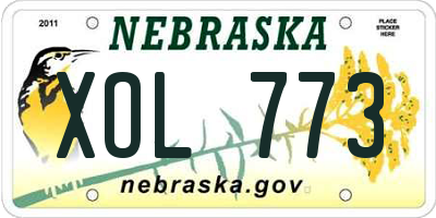 NE license plate XOL773
