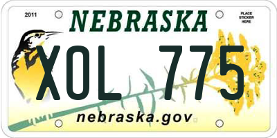 NE license plate XOL775
