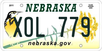 NE license plate XOL779