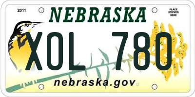 NE license plate XOL780