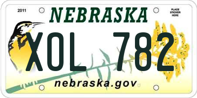NE license plate XOL782