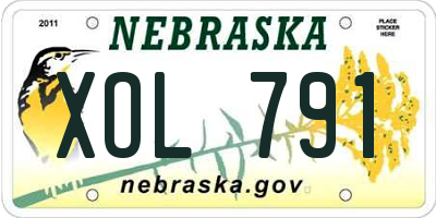NE license plate XOL791