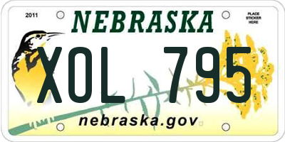 NE license plate XOL795