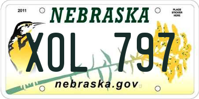 NE license plate XOL797