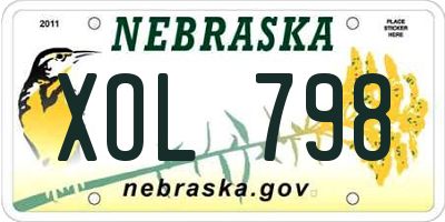 NE license plate XOL798
