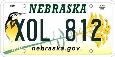 NE license plate XOL812